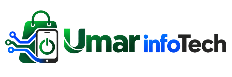 Umar InfoTech clean professional technology ecommerce logo